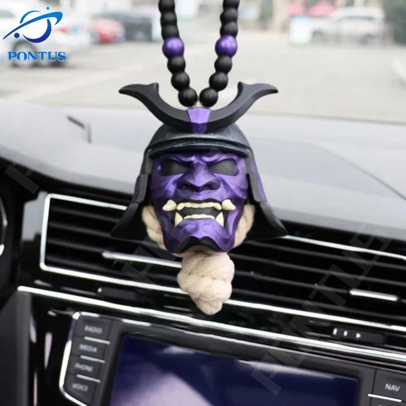 

Samurai Kabuto Helmet / Hannya Japanese Oni - Car Rears View Mirror Charm Rear Views Mirror Pendant Cars Halloween Decoration