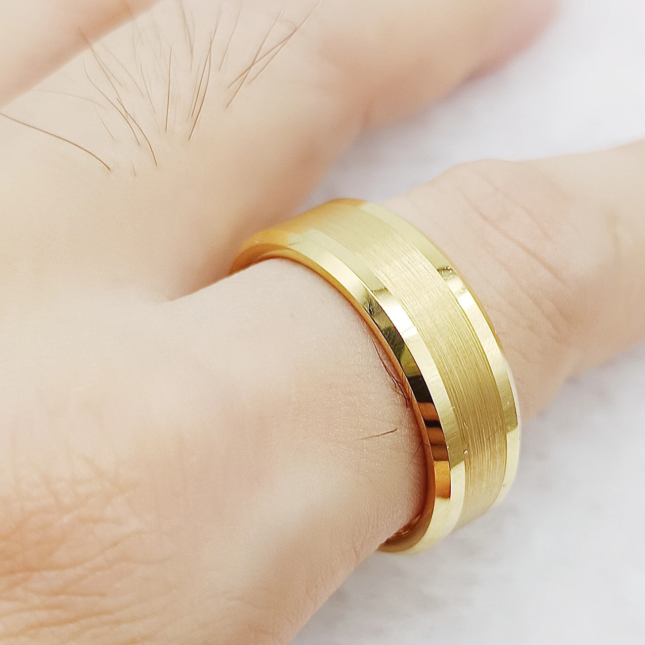 Большие США Размер 15 Модные 18k позолоченные настоящие вольфрамовые ювелирные