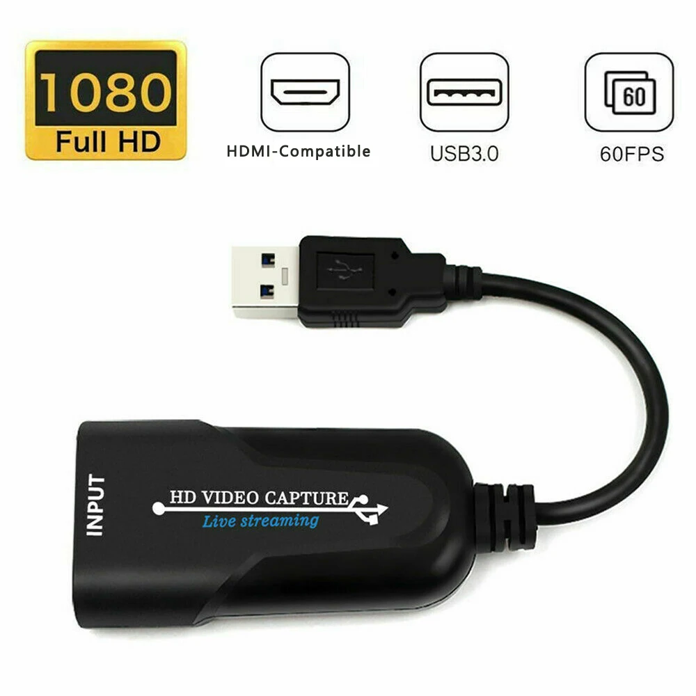 

Video Capture Card Convenient Compact USB 3.0 To HDMI-Compatible Game Capture Card Grabber HD Camera Recording Live Streaming