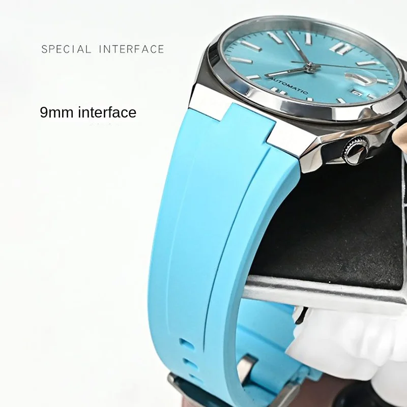 Фото Ремешок из фторкаучука 9 мм для Citizen ME Color NJ0150 NJ0151 NJ0158, унисекс, с выпуклым концом, быстросъемный, браслет FKM №2