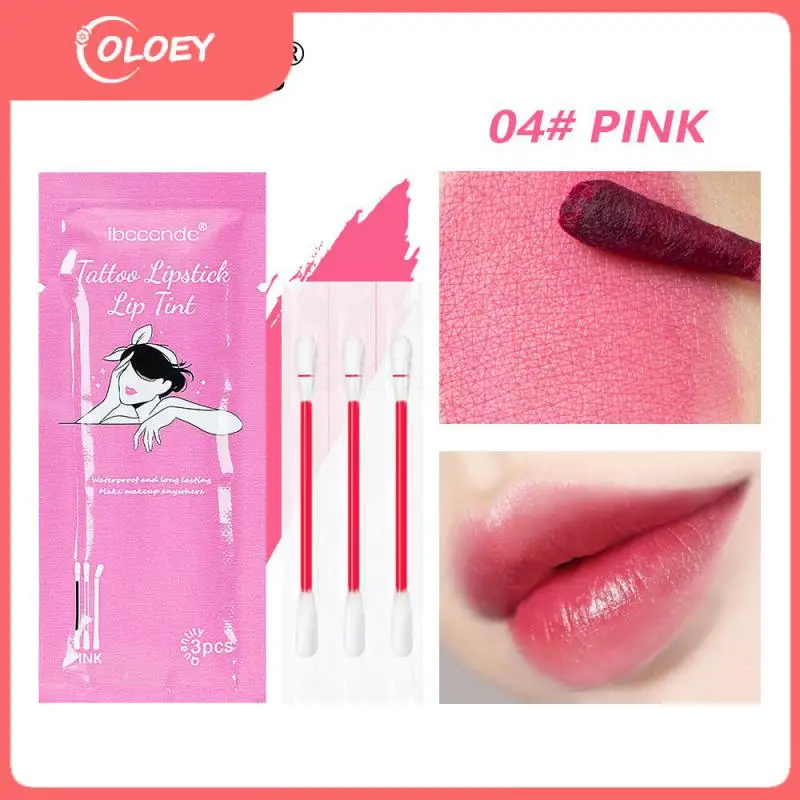 

Гигиенический краситель для губ, ватный тампон, блеск для губ, стойкий цвет, увлажняющий, 3 шт., искусственный макияж, бархатная матовая глазурь для губ