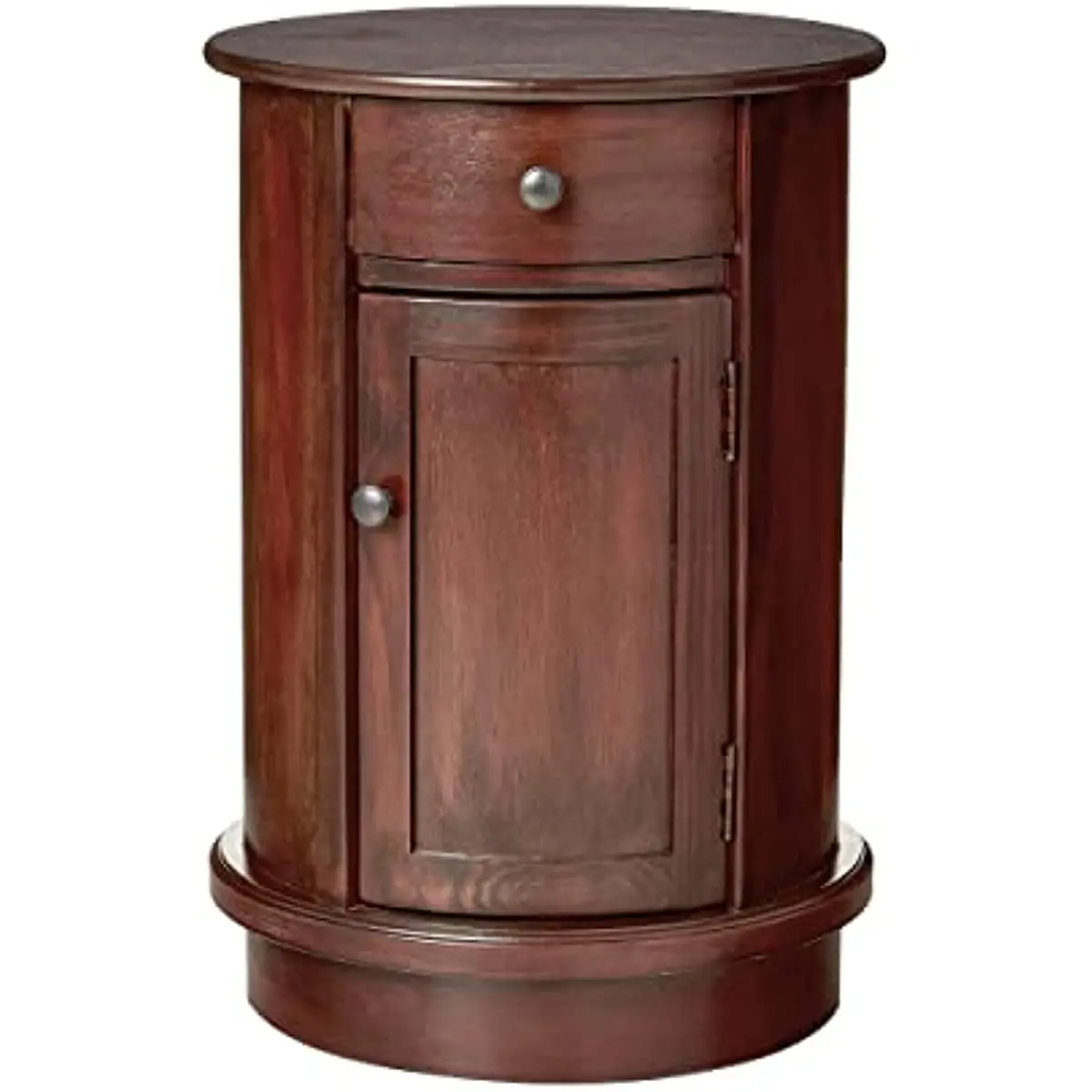 

Therapy Keaton Traditional Round Side Storage End Table, 26" x 17.75", Vintage Cherry