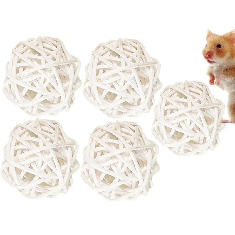 

Wicker Balls For Birds Bite Resistant 3pcs Ball Toys For Birds Safe Training Balls Multifunctional Bird Toys For Squirrel Rabbit