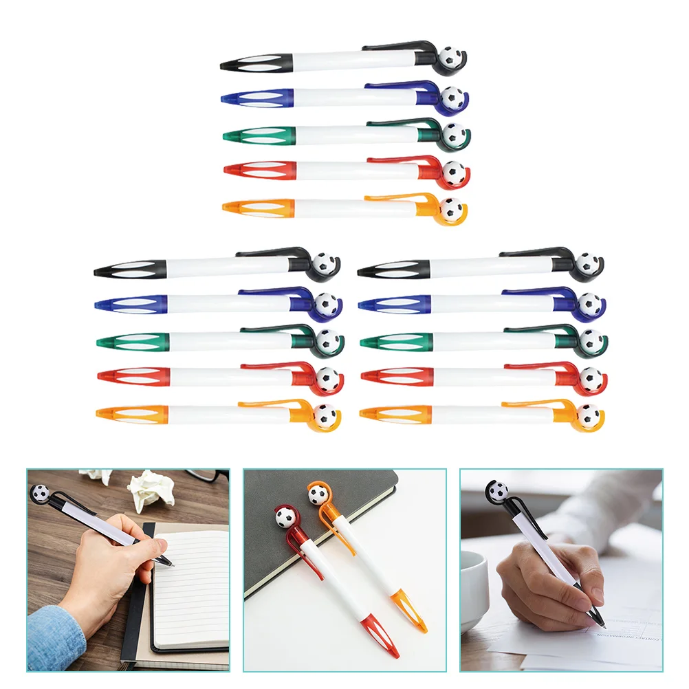 

15 Pcs Gifts Bulk Football Ballpoint Pen Soccer Goodie Bag Favors Pens Party Gel 14.5X2CM Students Stationery Plastic Work