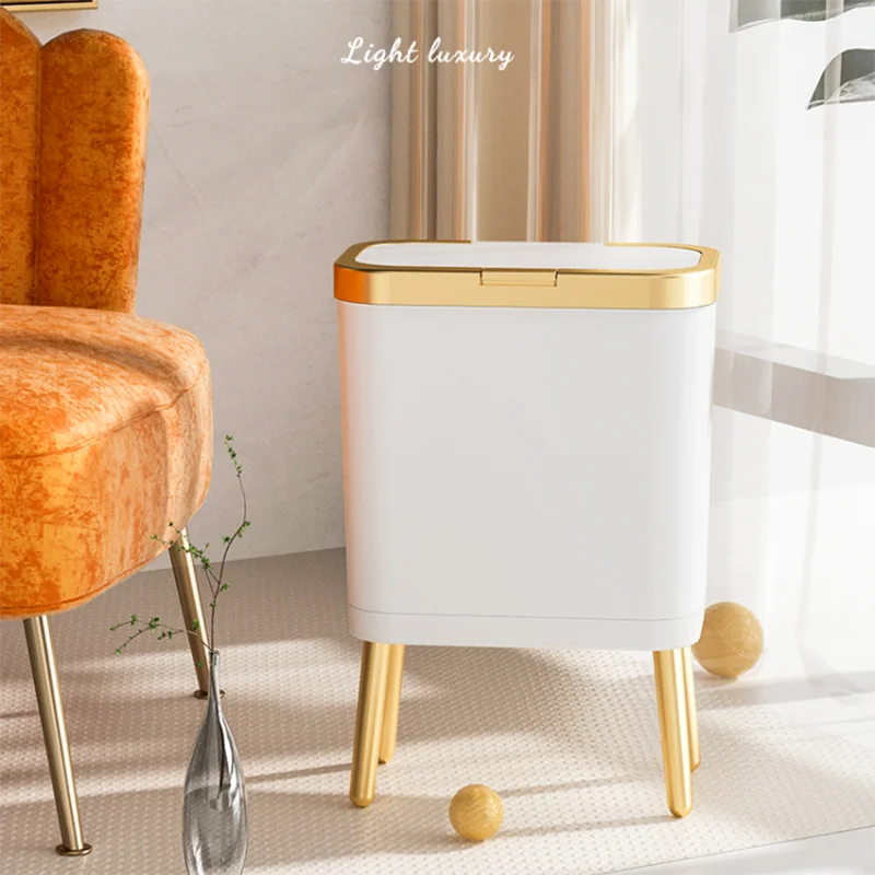 

15L Trash Can Waterproof Trash Bin with Lid Living Room Kitchen Kosz Na Smieci Poubelle De Cuisine Bathroom Trash Can