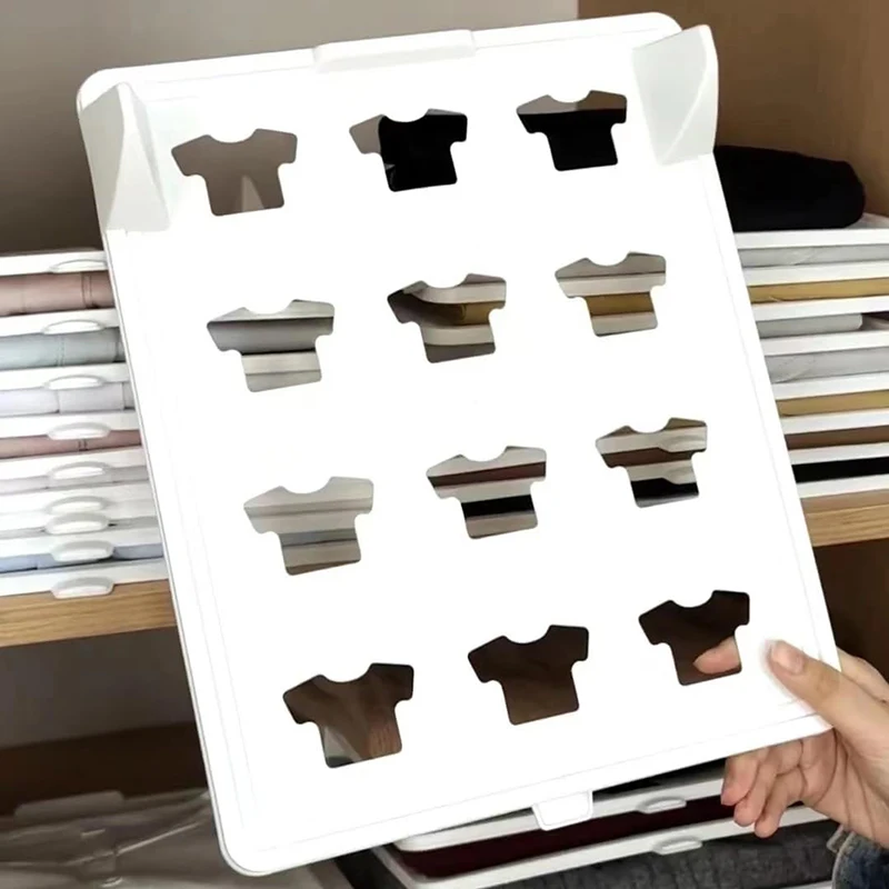 Clothes Storage Folding Board Plastic Stacking Folder Rack Space Saving T-shirt Shelf Organizer