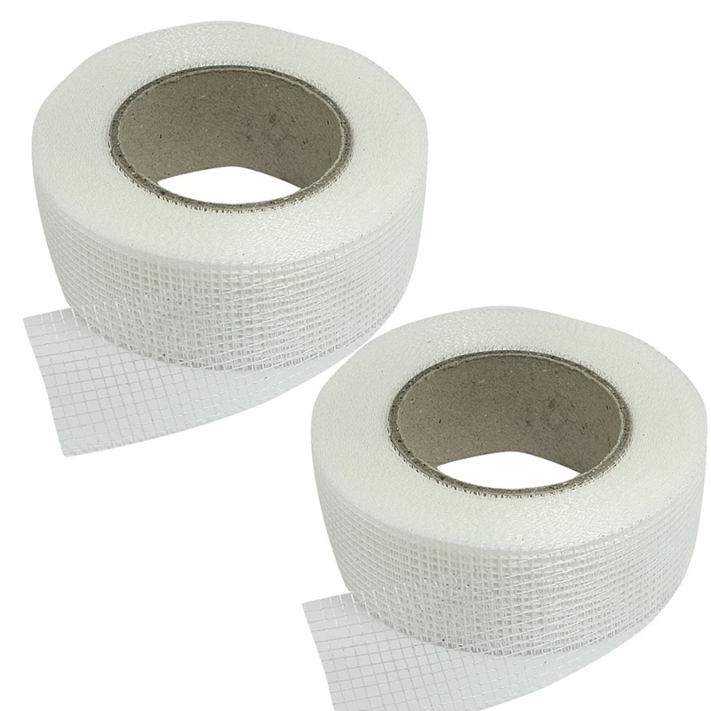 

2X Self-Adhesive White Fiberglass Mesh Tape For Cracks Holes