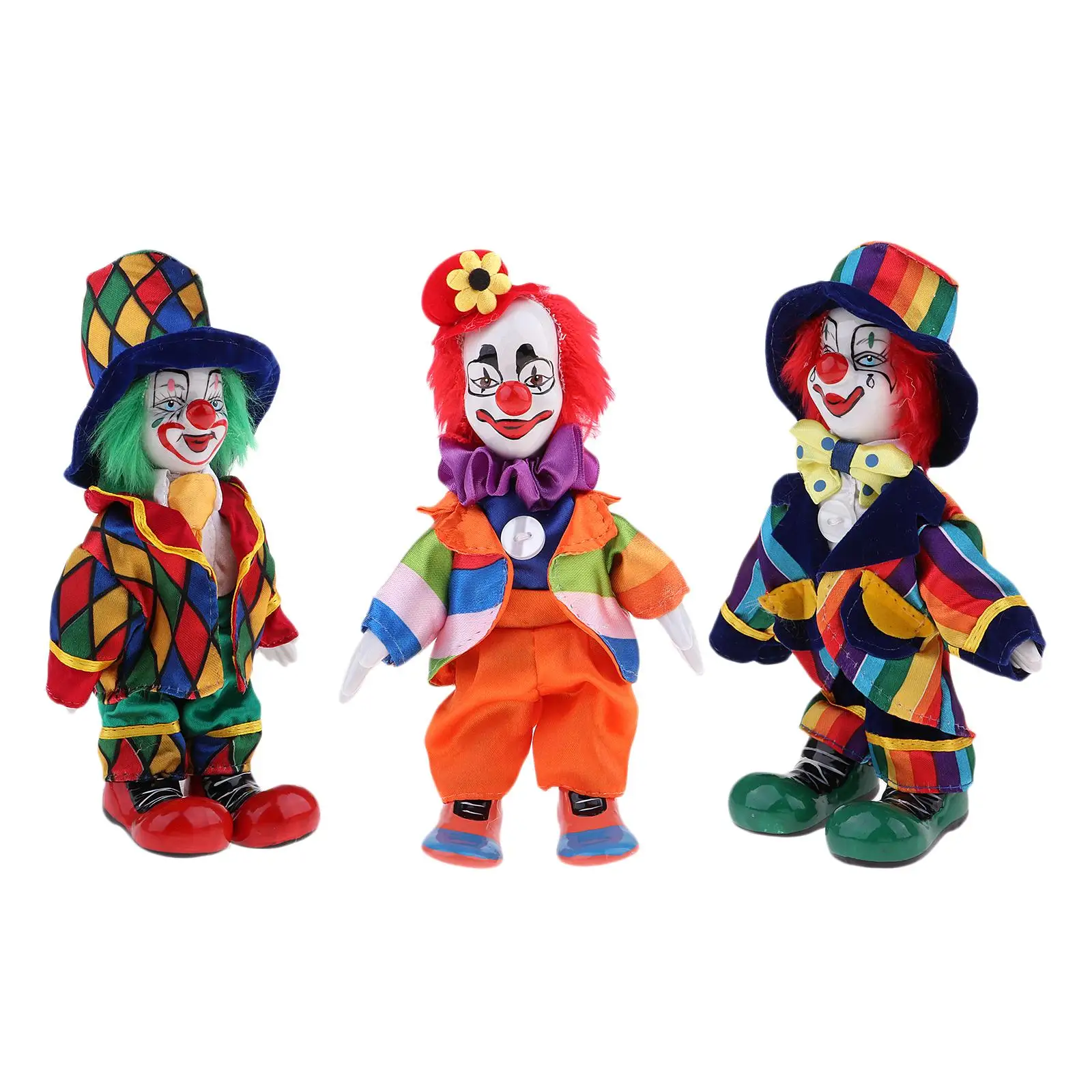 

Clown Doll Model for Decoration Ornament Kids Party Favors Collectible 18cm