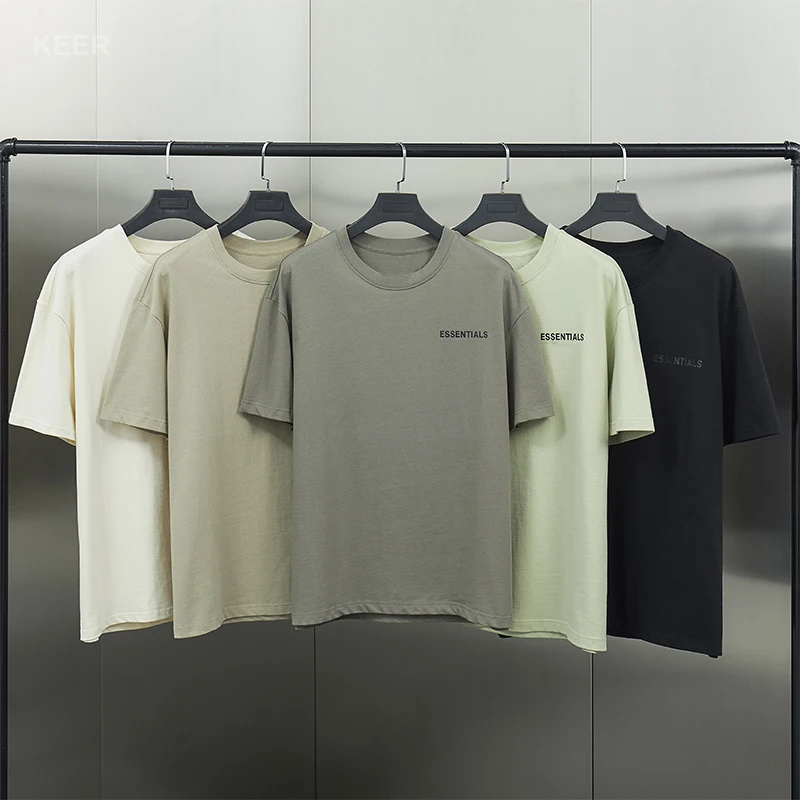 

Ss21 New Men's Summer T-shirt High Street Brand Reflective Letter Logo 100 Cotton Tee Hip Hop Loose Unisex Oversize Short Sleeve