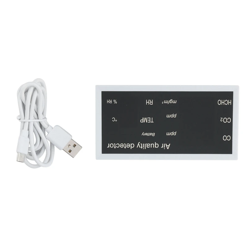 

Air Quality Monitor, Indoor CO2 Meter, Accurate Air Quality Detector For CO2 HCHO TVOC/AQI For Home Office