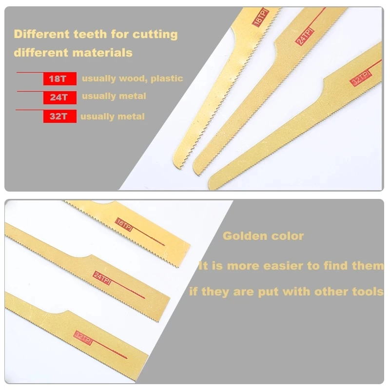 

3Pcs 18/24/32T Reciprocating Saw Blades Alloy 93mm Power Tool Accessories For Wood Pieces Fiber Glass Plastic Piece Sheet Metal