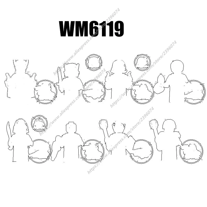 1 шт. фигурки строительные блоки игрушки серии WM6119 WM2187 WM2188 WM2189 WM2190 WM2191 WM2192 WM2193 WM2194