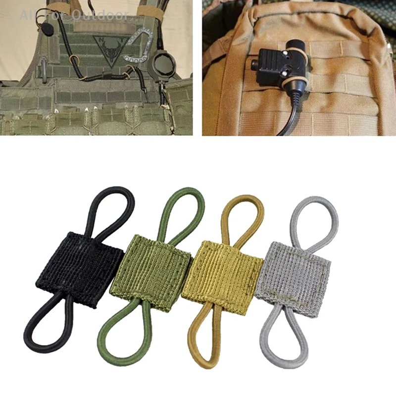 

2 PCS Tactical MOLLE Elastic Molle Ribbon Buckle Tactical Binding Retainer For PTT Antenna Stick Pipe