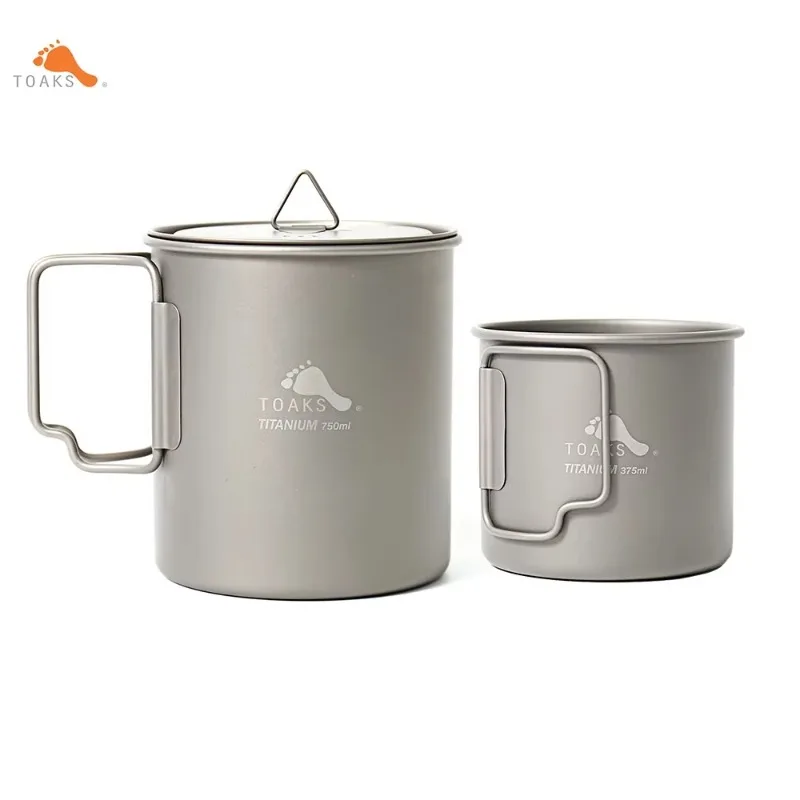 Сверхлегкая титановая чашка и кастрюля TOAKS CUP-375 Pot-750 посуда для кемпинга на