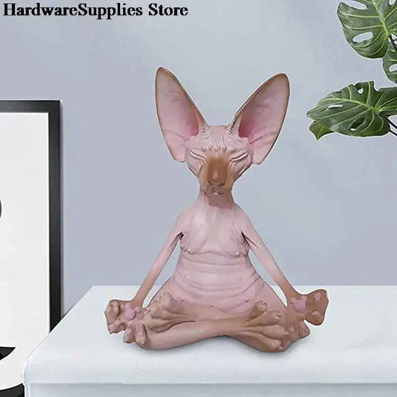 

Домашний декор, Сфинкс, кошка, медитация, коллекционные фигурки, миниатюрная статуэтка кошки Будды, модель животного, кукла, игрушки, безвол...