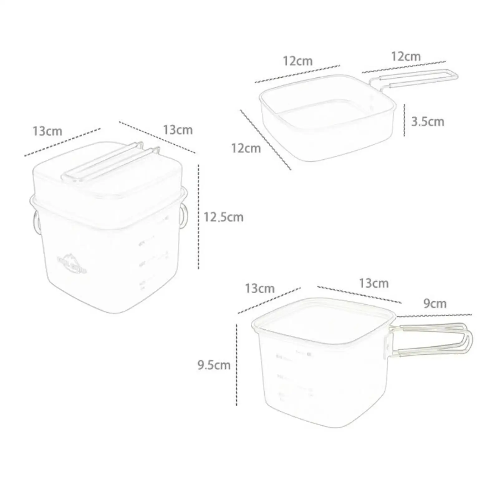 Набор посуды для кемпинга антипригарный легкий с складными ручками