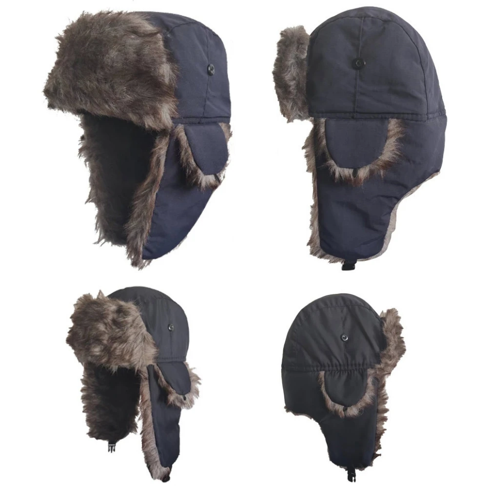 

Pilot Cap Cycling Hat Keep Warm in Winter Ushanka Cap Men's Outdoor Windproof Bomber Hats with Ear Flaps