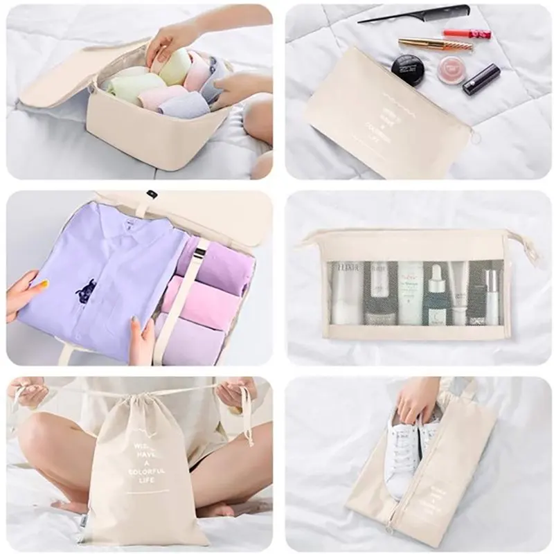 Packing Cubes - 9 PCS Travel Luggage Organizers Set Waterproof Suitcase Organizer Bags Clothes Shoes Cosmetics Toiletries Storag
