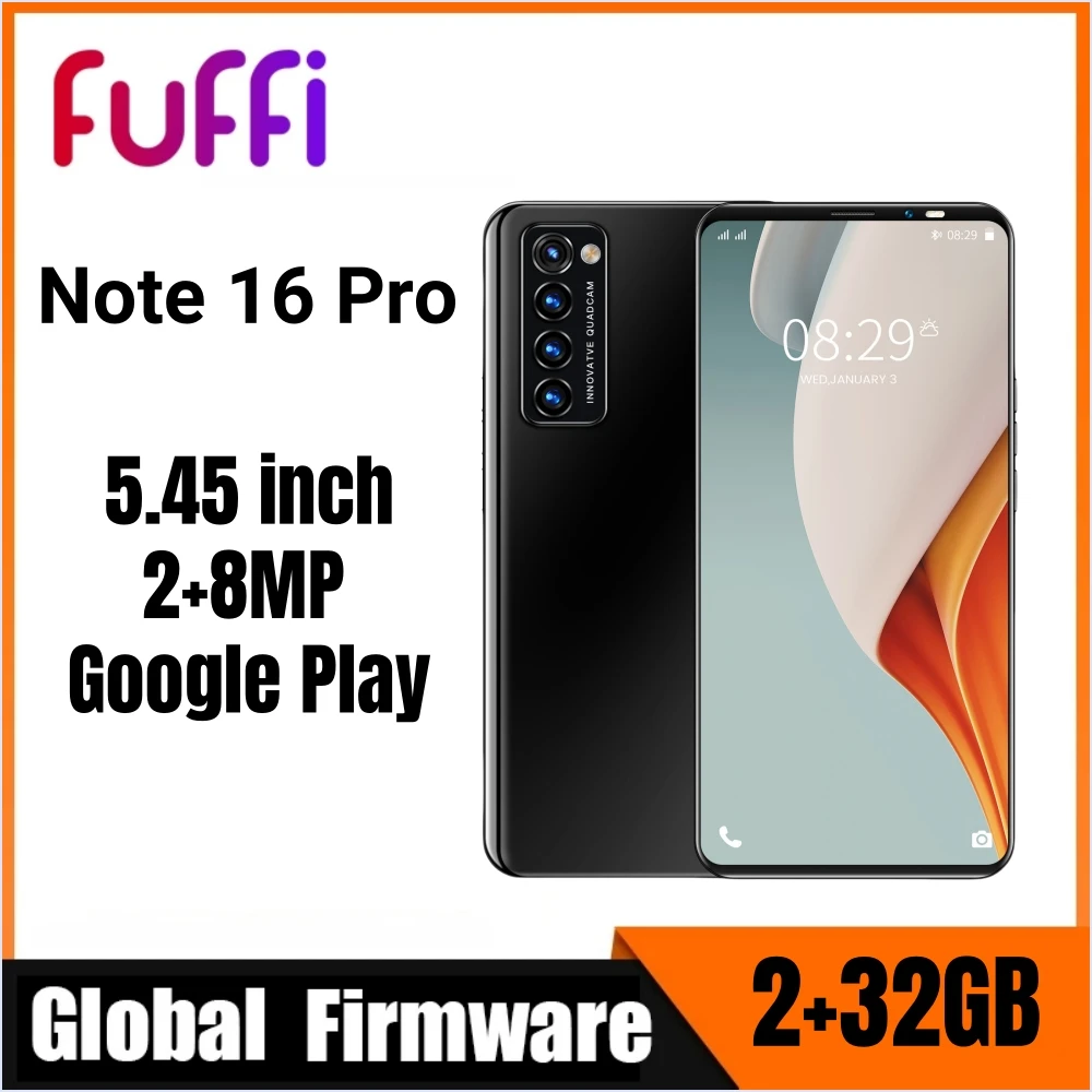 Смартфон Fuffi-note 16 Pro Android 5 45 Футов 2 + Гб Озу 8 Мп Двойная Sim-карта Аккумулятор 2200 Мач