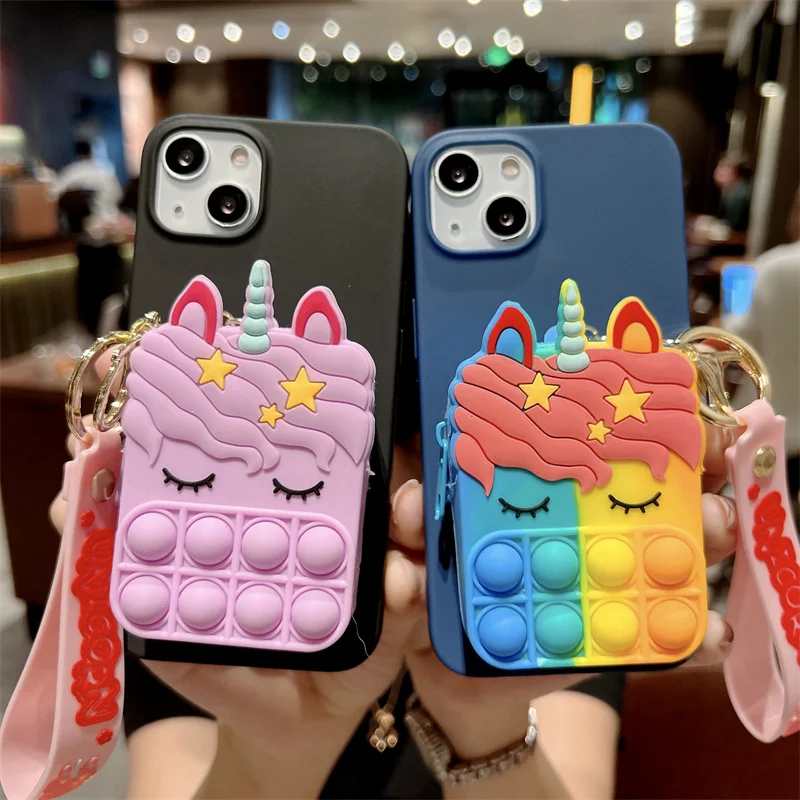 Мультяшный чехол-кошелек с пузырьками и лошадью чехол для Huawei Mate 40 30 20 10 9 Y5P Y5 2018 Y3