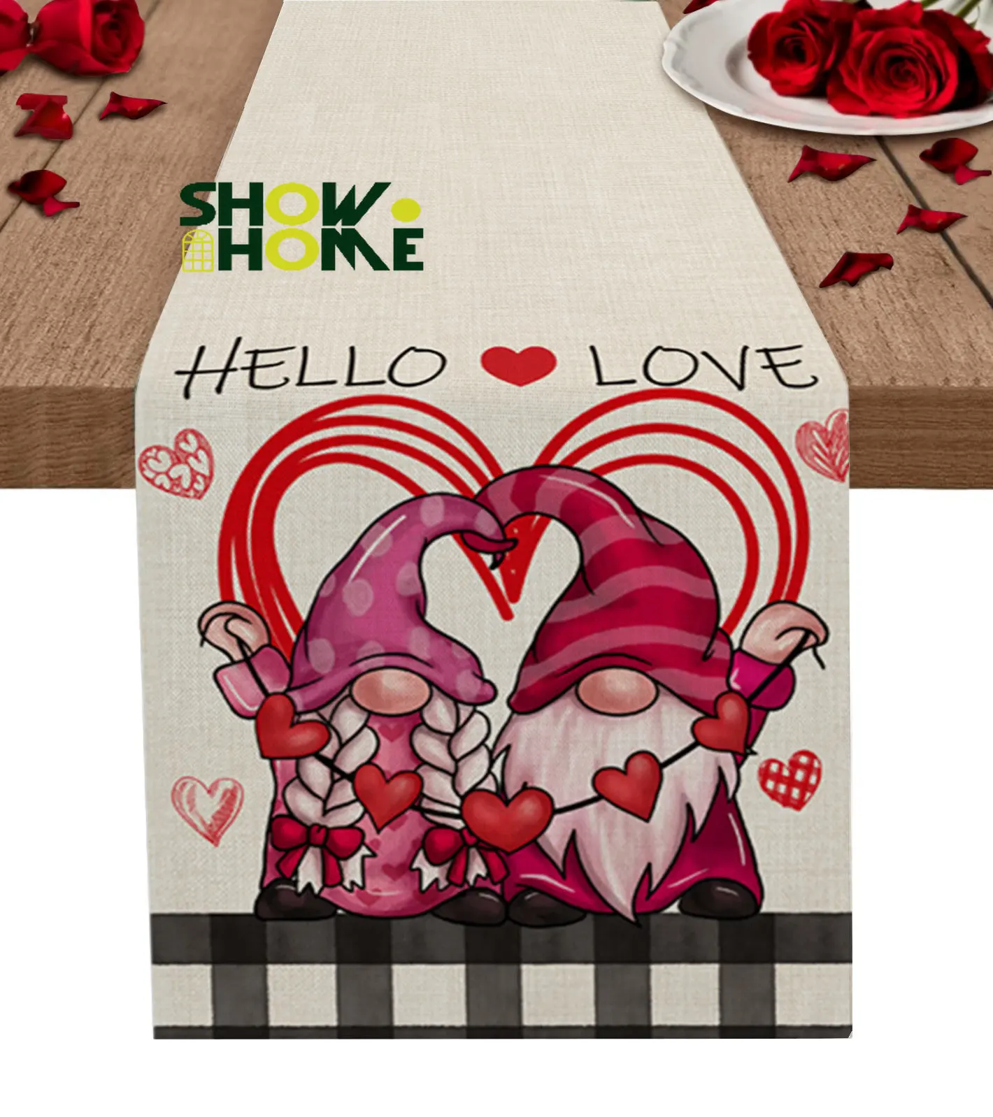 

Valentine'S Day Dwarf Simplicity Table Runner Wedding Coffee Table Decor Tablecloth Holiday Kitchen Dining Table Runners