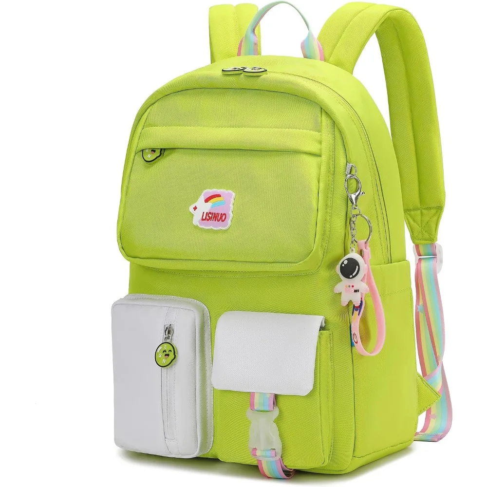 

Рюкзаки для девочек, рюкзак для школы для детей 6-8 лет, сертифицированный CPSC, милый подарок с подвеской (зеленый)