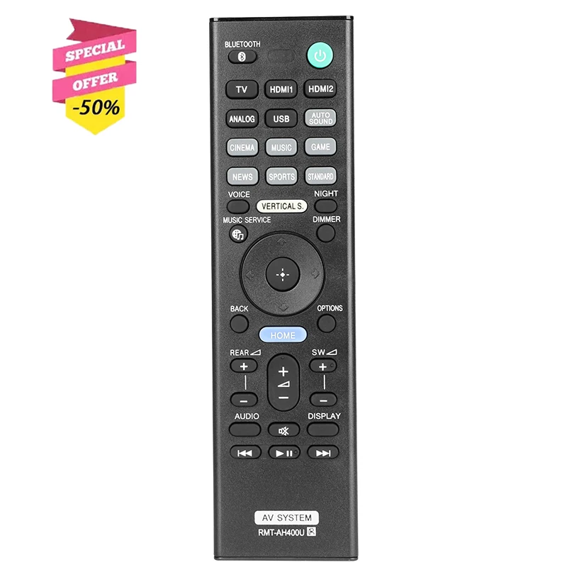 RMT-AH400U RMTAH400U Remote Control Compatible With Sony Soundbar HTZ9F SAWZF9 SAZ9F HT-Z9F SA-WZF9 SA-Z9 Replacement Controller