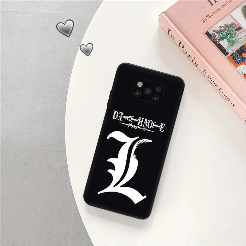 Черный матовый чехол для телефона Xiaomi Poco C61 M5 M5s X5 Pro 5G C51 C50 C40 X4 X3 F5 M4 M3 F3 GT Soft Death Note