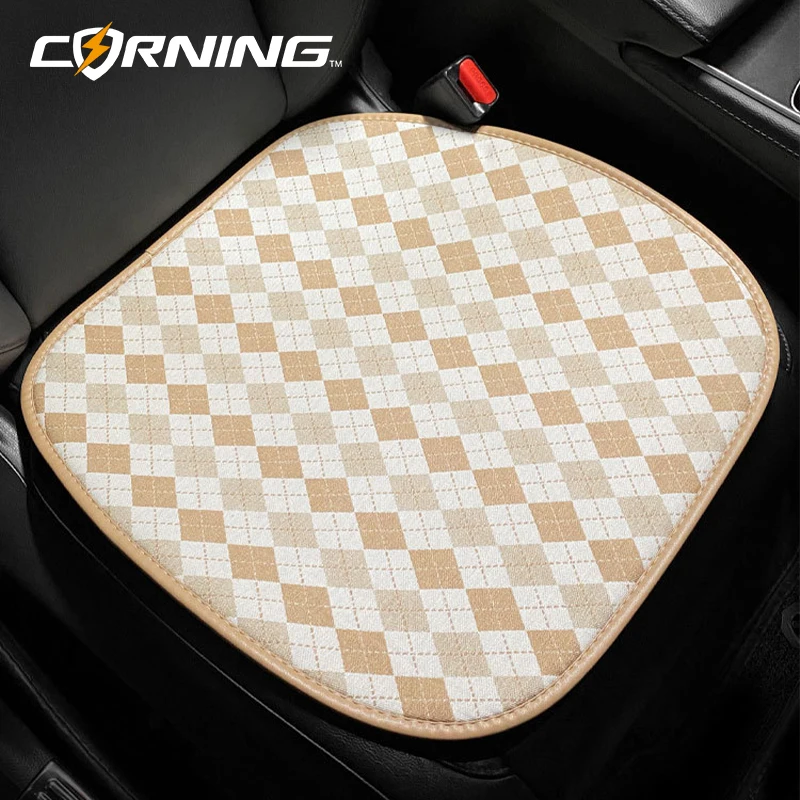 

Universal Flax Car Seat Covers Front Rear Breathable Linen Cushion Anti Slip Auto Seat Protector Mat Pad Summer Ice Silk Cushion