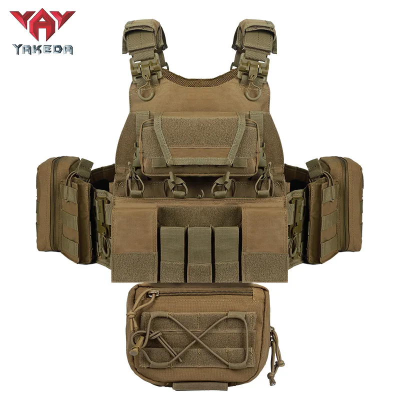 Фото YAKEDA Тактический жилет Plate Carrier 1000D нейлоновый быстросъемный лазерный режущий модульный легкий охотничий жилет CS №2