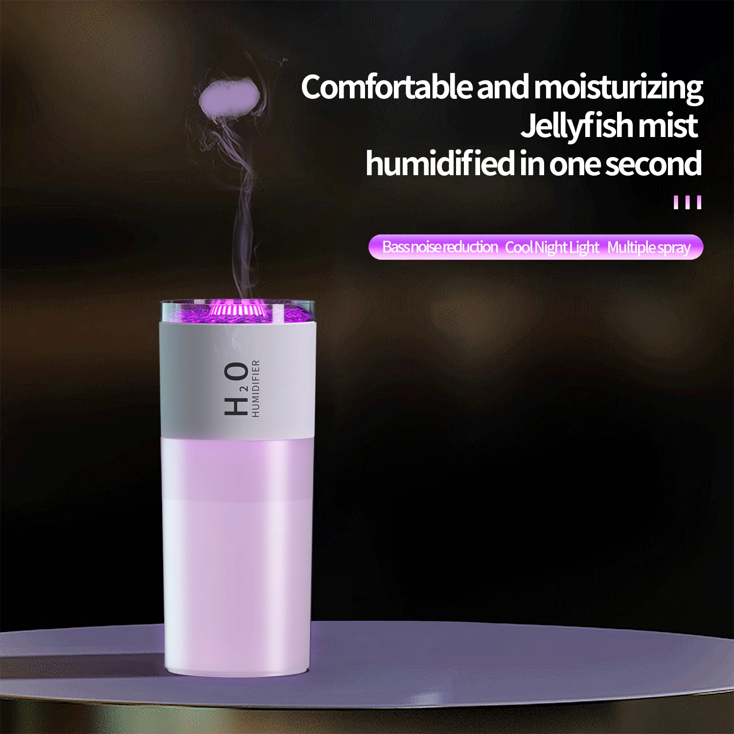 

GLare Humidifier Flame Essential Oil Diffuser Super Quiet Mist Air Humidifier 500ml Aromatherapy Diffuser Brightness Night Light