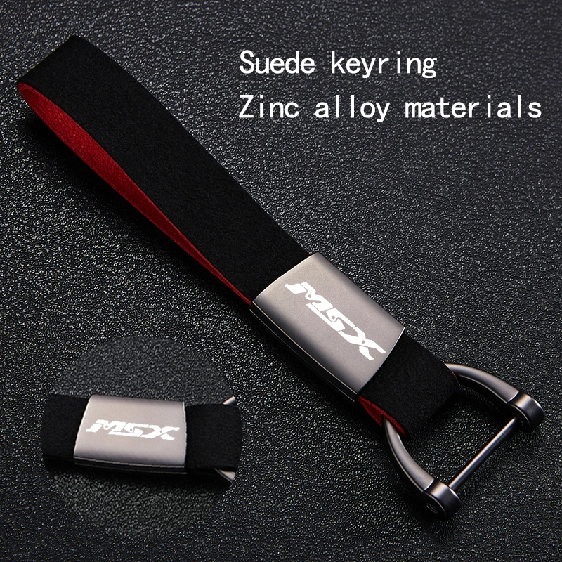 

For Honda Grom125 MSX125 MSX125SF Grom 125 MSX 125 125SF 2013-2022 Custom LOGO Motorcycle Suede Creative Keychain Metal Keyring
