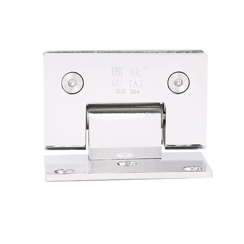 

Glass Door Bathrooms Stainless Steel 304 Wall Mount Black Glass Shower Chrome Brush Door Hinge (90 Degrees is open)