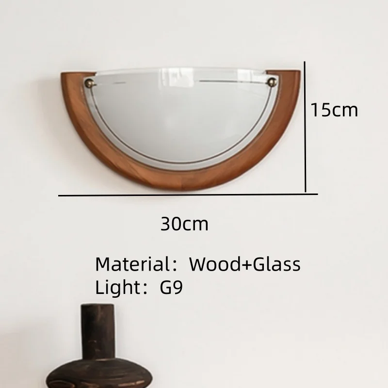 

Деревянный стеклянный настенный светильник IWP Bauhaus