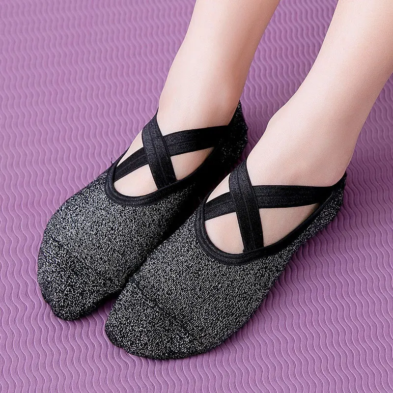 

New Women High Quality Bandage Yoga Socks Anti-Slip Quick-Dry Damping Pilates Ballet Socks Good Grip For Women Cotton Socks