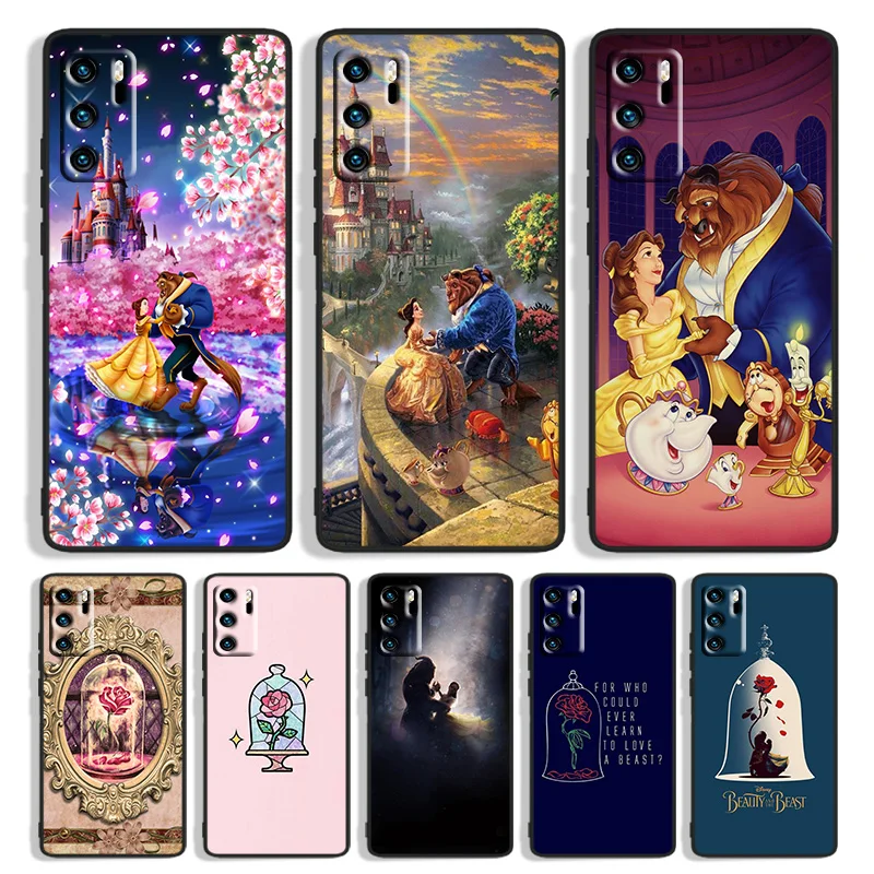 

Beauty and the Beast Phone Case For Huawei P10 P20 P30 P40 P50 lite Pro lite E P Smart 2019 Z 2021 2020 Black Funda Cover Soft