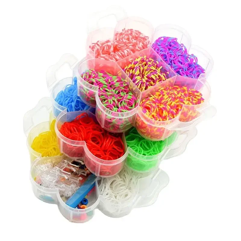 Набор лент Rainbow Loom с коробкой для хранения браслетов изготовления ювелирных