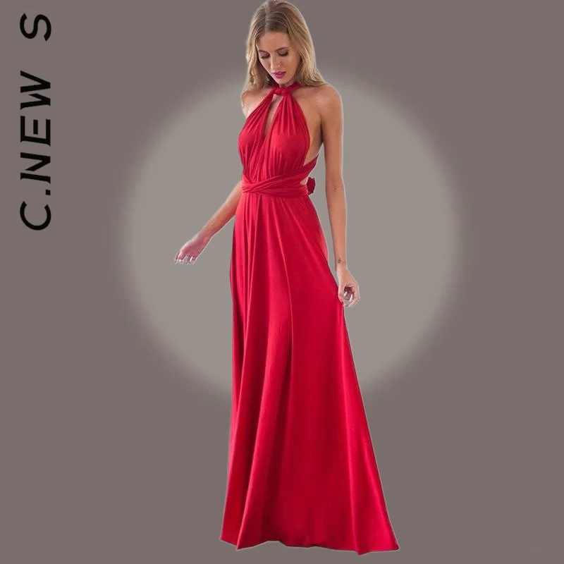 

C.New S Women New Dress Bandage Bridesmaids Infinity Long Dress Party Temperament Women's Dress Holiday Basic Vestidos Female