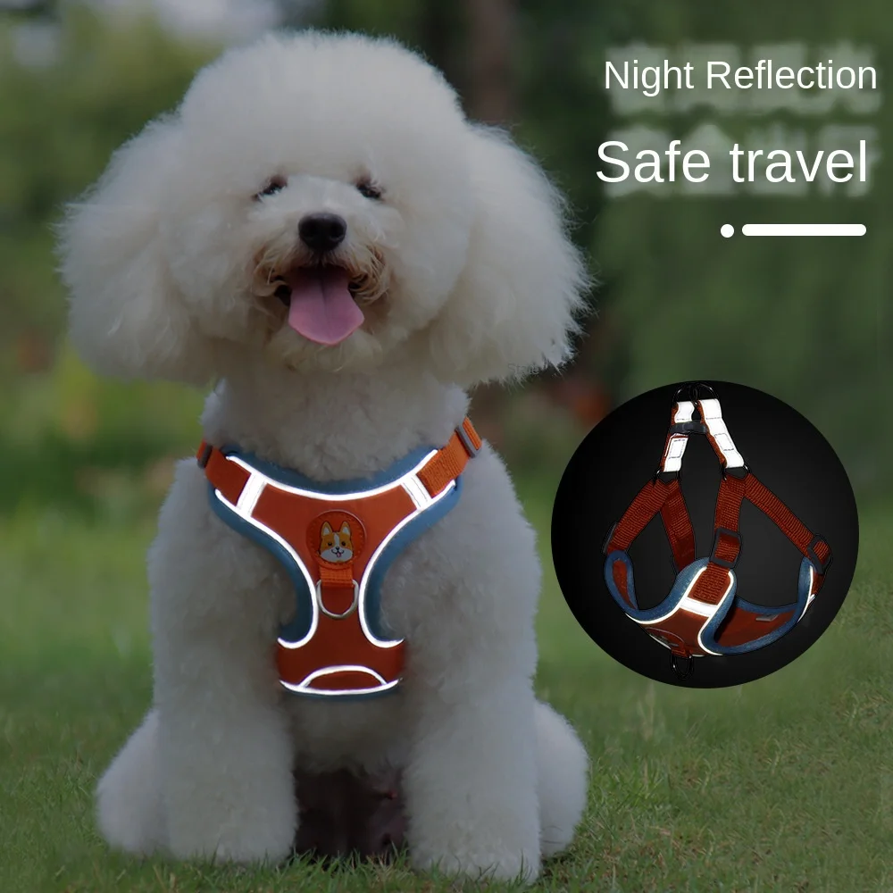 

New Pet Harness Vest Dog Harness Small Rope Wholesale Reflective Hand Holding Rope