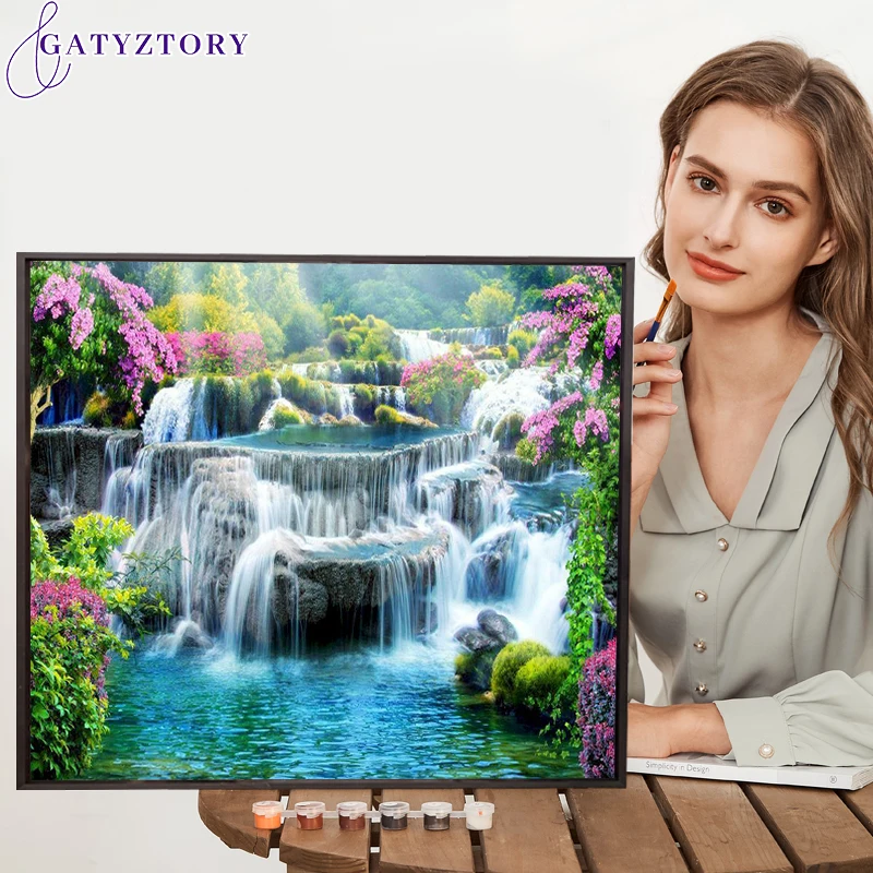 

Картина по номерам на холсте водопад, 60 х75 см