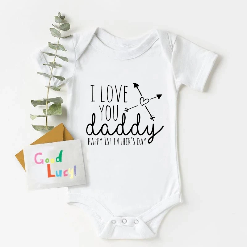 

Fathers Day Gift Baby Bodysuit Jumpsuit I Love You Daddy Newborn Infant Baby Boy Girl Cotton Outfits Summer Casual Kids Sunsuit