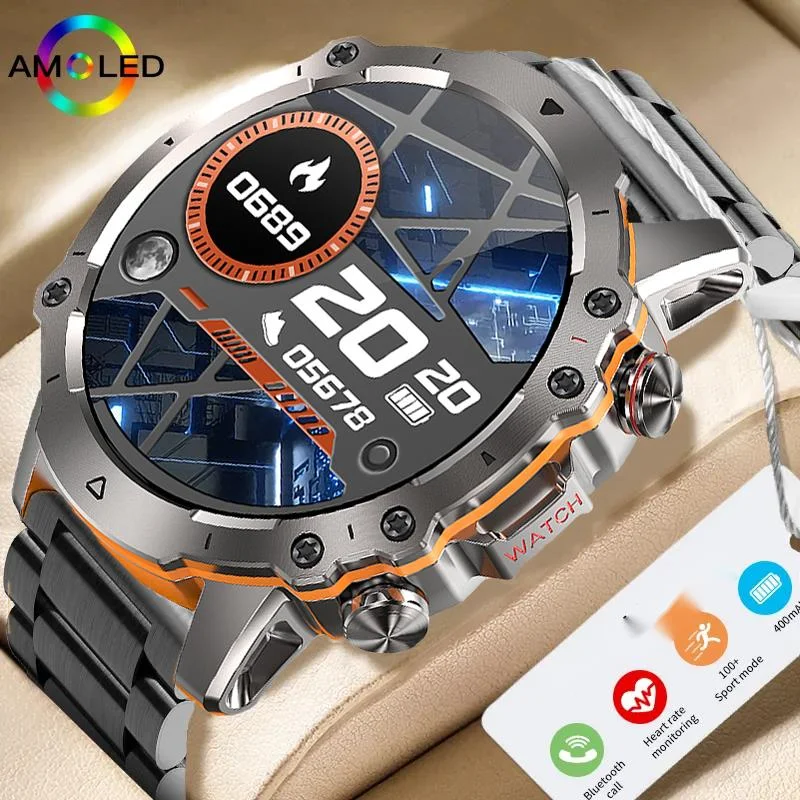 

360 AMOLED HD Screen Watch For Men Smart Watch Bluetooth Calling Smartwatch 2023 Fashion Sports Clock New Smartband Man