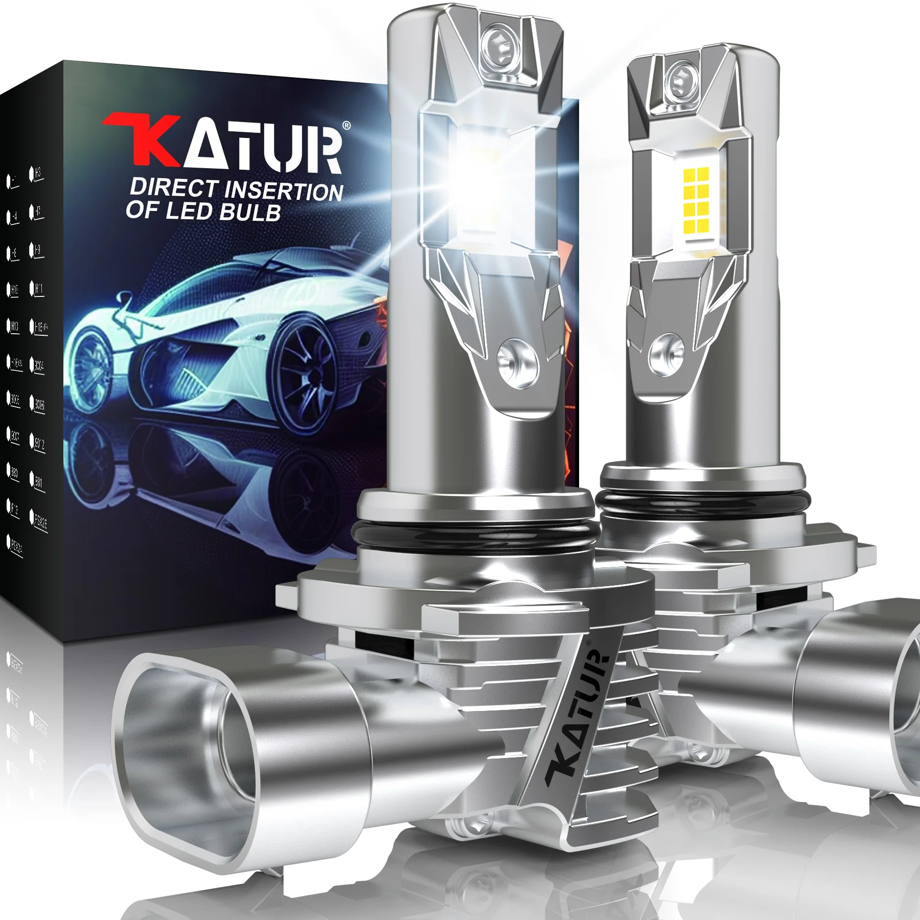 Katur 2x 9006/HB4 светодиодные Автомобильные фары небольшого размера противотуманные