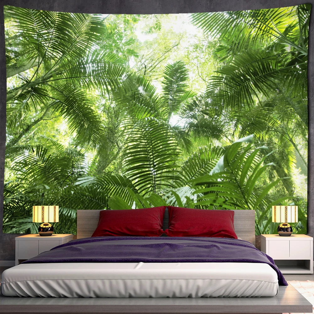 

Флуоресцентный гобелен Sky Forest с УФ-реакцией, природный пейзаж, богемный фон из ткани, красивое украшение для дома