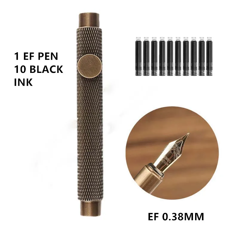 

Роскошная латунная авторучка Kawaii Чернильная ручка EF/F/Fude Перо Отличные деловые офисные школьные принадлежности Ручки для письма