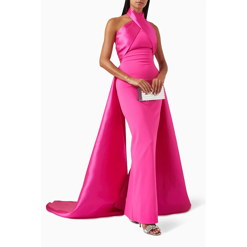 Индивидуальные вечерние платья без рукавов с бретелькой на шее прямые