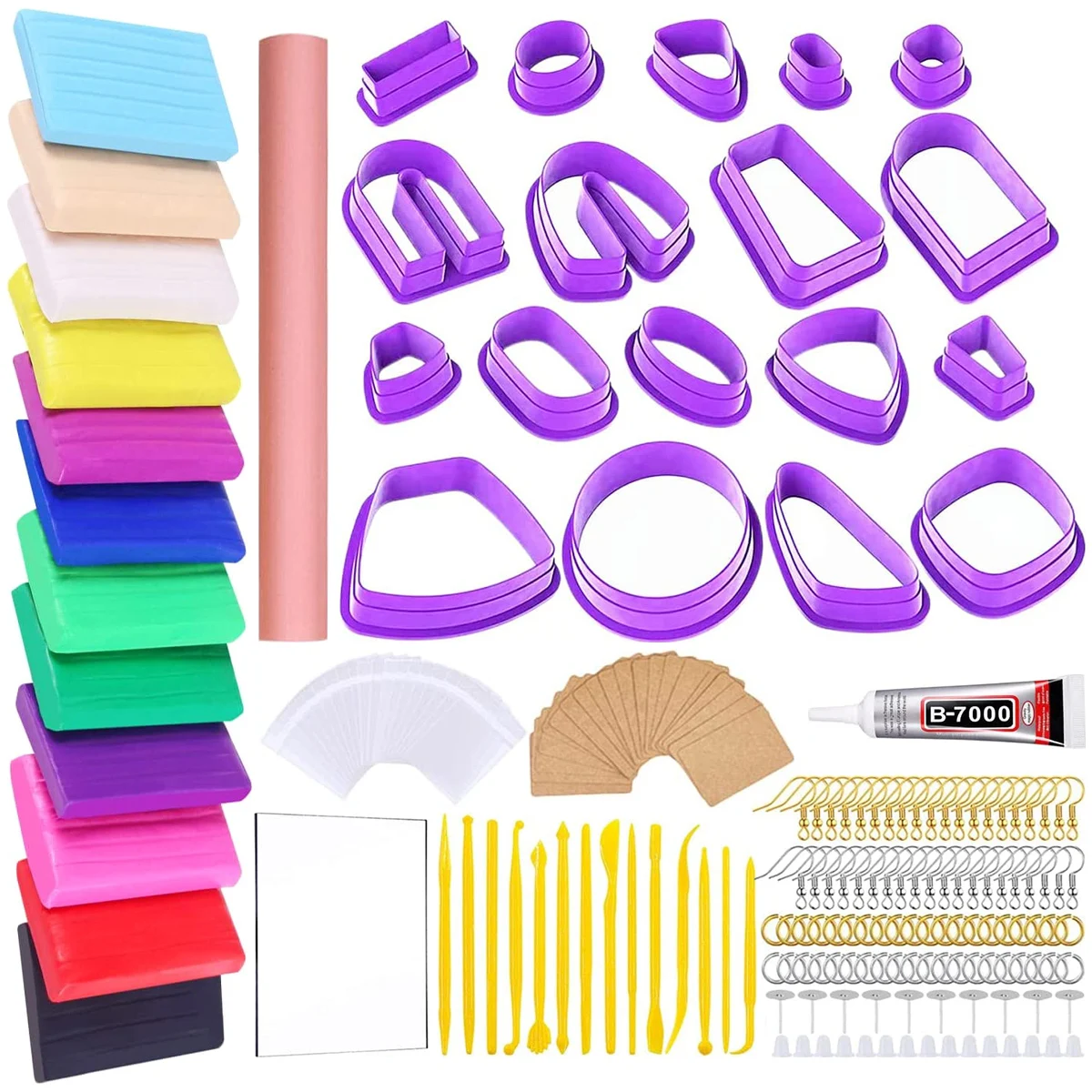 

Полимерные глиняные фрезы, набор из нержавеющей стали, многоразовые бриллиантовые серьги с глиной, набор бриллиантов с серьгами