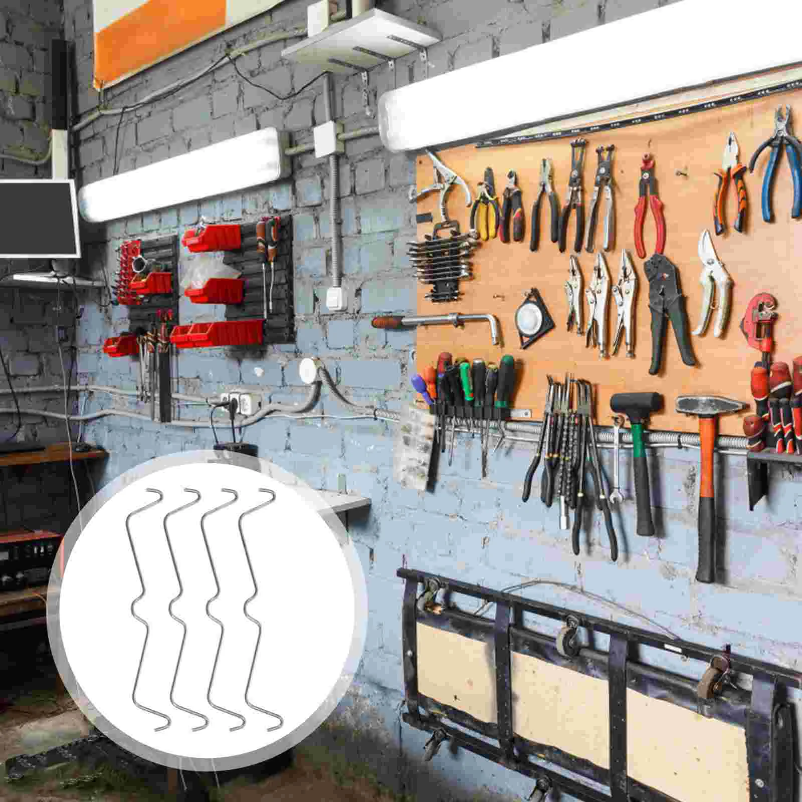 

100 Pcs Perforated Board Fixing Buckle Peg Hooks Pegboard Locks Metal Coat Hanger Stainless Steel Retainers Clips