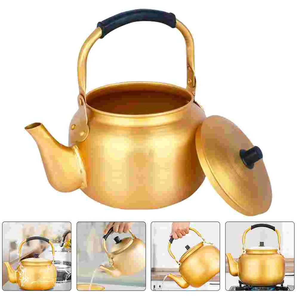 

Rice Jug Stainless Steel Coffee Pot Water Heating Pot Gas Kettle Aluminum Handle Design Tea Pot Metal Boiler