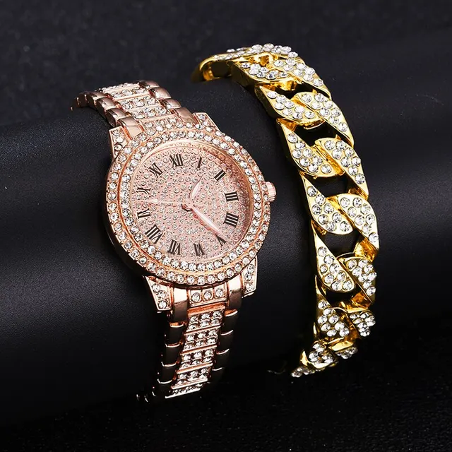 Diamond Women Watches Gold Watch Ladies Wrist Watches Luxury Brand Rhinestone Women's Bracelet Watches Female Relogio Feminino 2